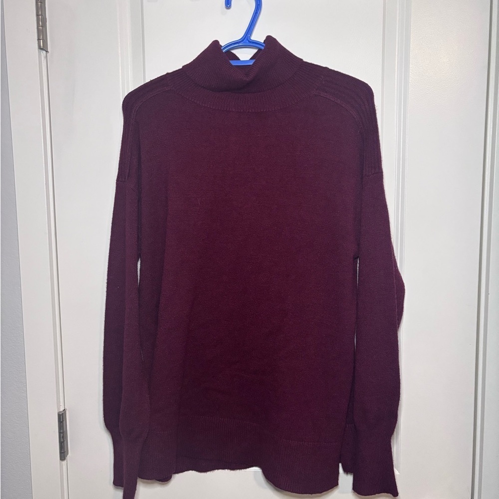 Evereve Burgundy Turtleneck Sweater - Picture 1 of 5